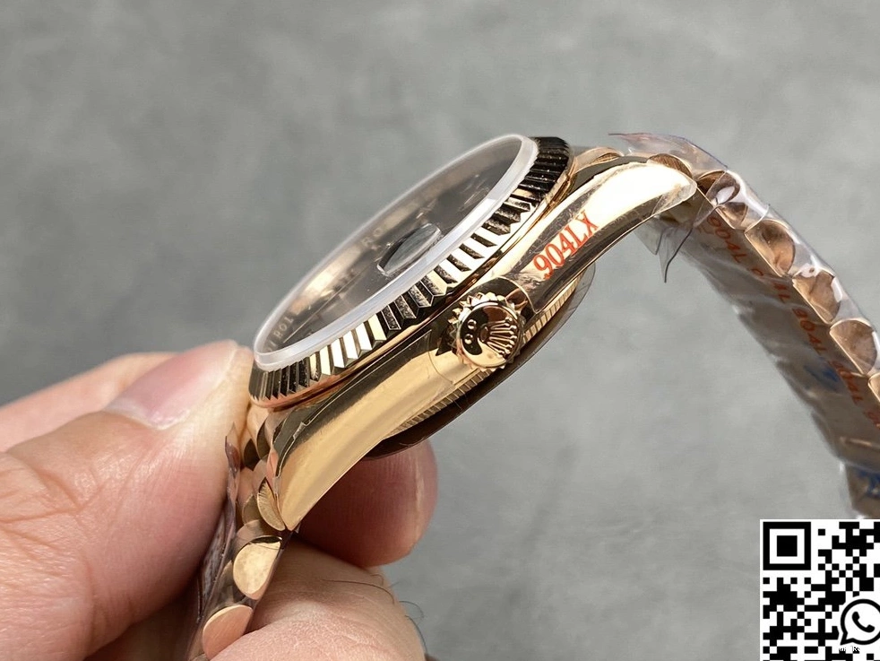 Chocalate Date v5 Steel Rolex 36mm Tungsten Dial Factory Day M128235 QF Gold Rose 1110